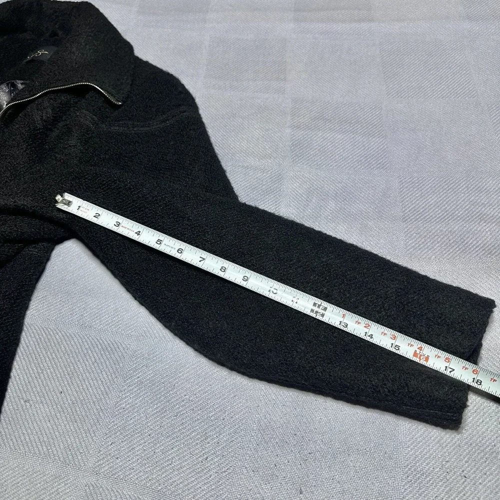 Jessica Simpson Black Wool Blend Boucle Textured Long Coat Women's Size‎ 2X
